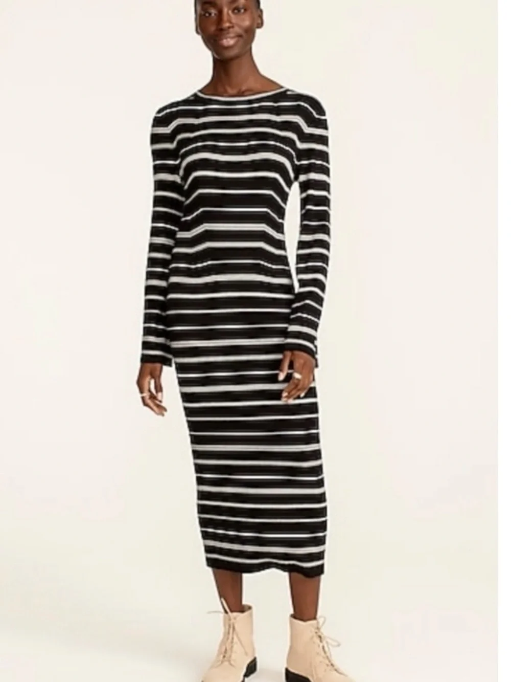 J.CREW Women's Striped Knit Long Sleeve Sweater Dress NWT Size Small